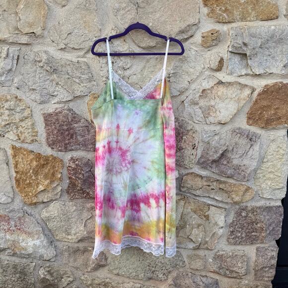 Vintage sears Upcycled ice dyed slip size 40/ extra large - Picture 4 of 6